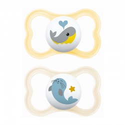 MAM Πιπίλα Σιλικόνης Air 6-16 μηνών Κίτρινο 2τμχ