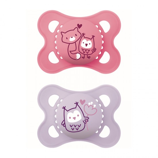 MAM Πιπίλα Σιλικόνης Original 2-6 μηνών Ροζ 2τμχ