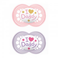 MAM Πιπίλα Σιλικόνης Original Daddy 16+ μηνών Χρώμα Μωβ 2τμχ