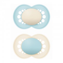 MAM Πιπίλα Σιλικόνης Original Unprinted 16+ μηνών Χρώμα Κρεμ 2τμχ