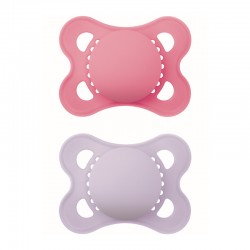 MAM Πιπίλα Σιλικόνης Original Unprinted 2-6 μηνών Ροζ 2τμχ