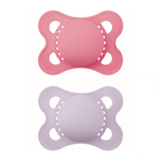 MAM Πιπίλα Σιλικόνης Original Unprinted 2-6 μηνών Ροζ 2τμχ