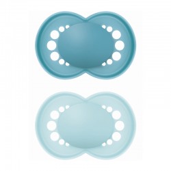 MAM Πιπίλα Σιλικόνης Original 6-16 μηνών Μπλε 2τμχ