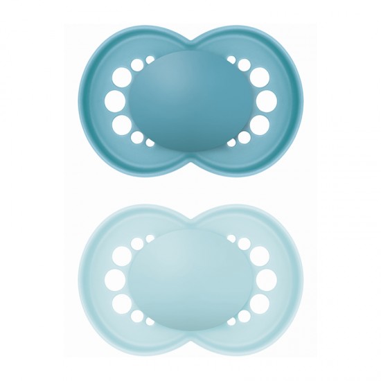 MAM Πιπίλα Σιλικόνης Original 6-16 μηνών Μπλε 2τμχ