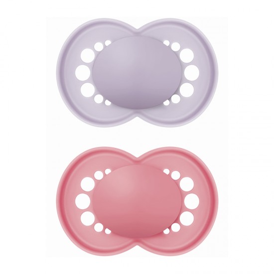 MAM Πιπίλα Σιλικόνης Original 6-16 μηνών Μωβ 2τμχ