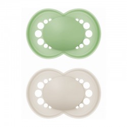 MAM Πιπίλα Σιλικόνης Original 6-16 μηνών Πράσινο 2τμχ