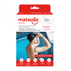 Matsuda Αδιάβροχα Αποστειρωμένα Αυτοκόλλητα Επιθέματα Τραυμάτων 6x8cm 5 Τεμάχια