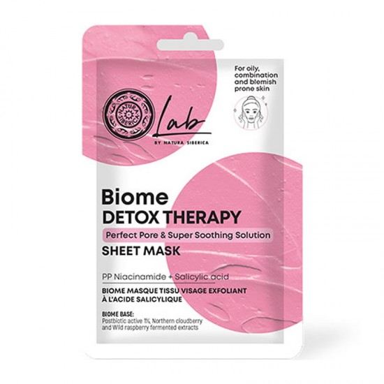 Natura Siberica Lab Biome Detox Therapy Sheet Mask με BHA-PHA 1 Τεμάχιο