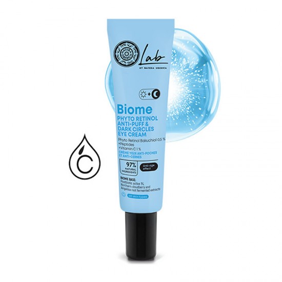 Natura Siberica Lab Biome Phyto Retinol Anti-Puff & Dark Circles Eye Cream Κρέμα Ματιών για Πρηξίματα & Μαύρους Κύκλους με Ρετινόλη 30ml