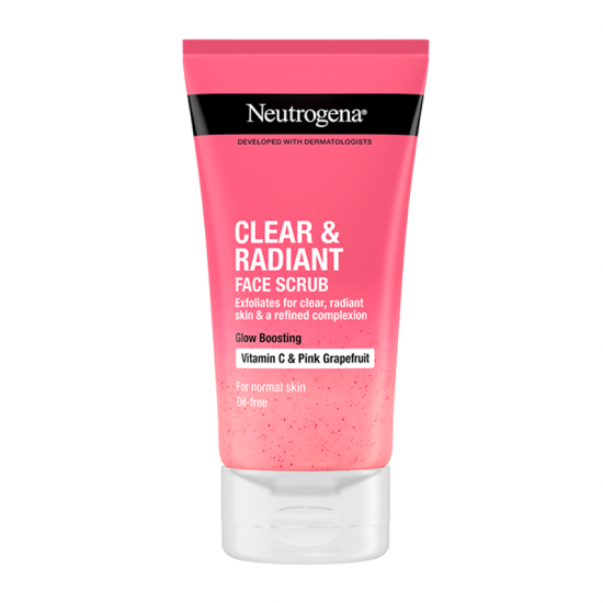 Neutrogena Clear & Radiant Face Scrub Απολεπιστικό Προσώπου με Vitamin C & Άρωμα Pink Grapefruit 150ml