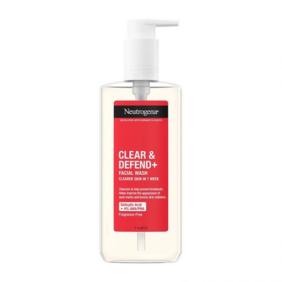Neutrogena Clear & Defend+ Facial Wash Καθαριστικό Προσώπου για Ακμιακό Δέρμα 200ml