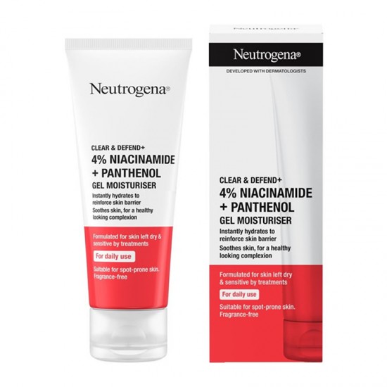 Neutrogena Clear & Defend+ Gel Moisturiser Ενυδατική Προσώπου με 4% Νιασιναμίδη & Πανθενόλη 50ml
