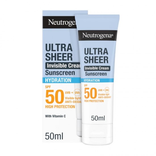 Neutrogena Sunscreen Ultra Sheer Invisible Cream Hydration SPF50 Αντηλιακή Κρέμα Προσώπου 50ml