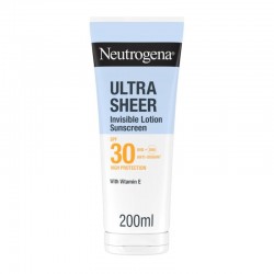 Neutrogena Sunscreen Ultra Sheer Invisible Lotion SPF30 Body & Face Αντηλιακή Λοσιόν Σώματος & Προσώπου 200ml