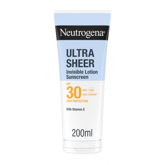 Neutrogena Sunscreen Ultra Sheer Invisible Lotion SPF30 Body & Face Αντηλιακή Λοσιόν Σώματος & Προσώπου 200ml
