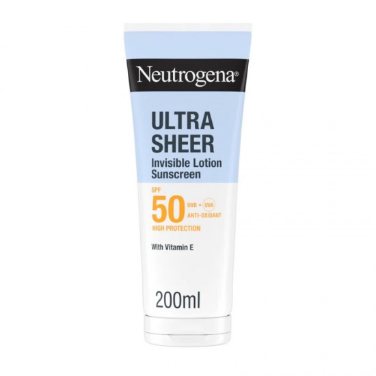 Neutrogena Sunscreen Ultra Sheer Invisible Lotion SPF50 Body & Face Αντηλιακή Λοσιόν Σώματος & Προσώπου 200ml