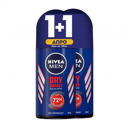 Nivea Deodorant Roll On Men Dry Impact 72h Anti-Perspirant 1+1 ΔΩΡΟ 2x50ml