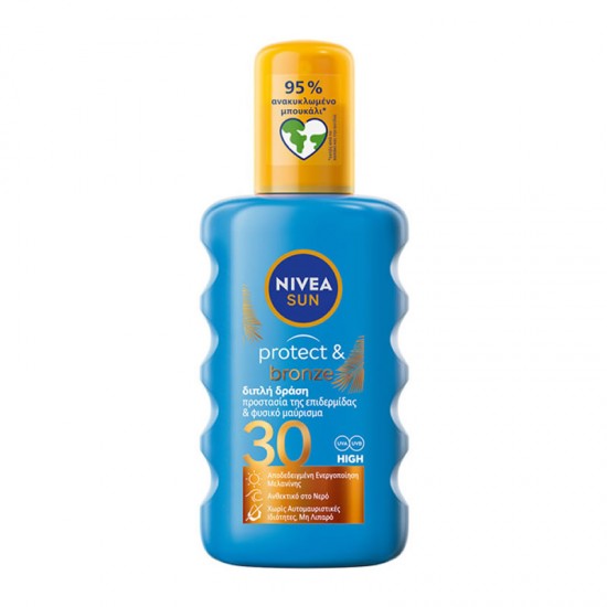 Nivea Sun Protect & Bronze Spray Lotion SPF30 Αντηλιακό Γαλάκτωμα Σώματος σε Σπρέι 200ml