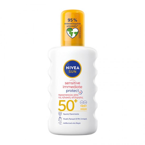 Nivea Sun Sensitive Immediate Protect Sun-Allergy Spray SPF50 Αντηλιακό Γαλάκτωμα σε Σπρέι για Ηλιακές Αλλεργίες 200ml