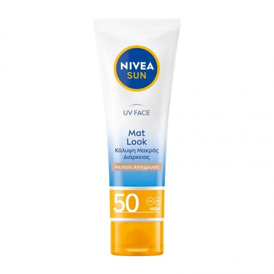 Nivea Sun UV Face Mat Look Colour SPF50 Αντηλιακή Κρέμα Προσώπου για Κανονική/Μικτή Επιδερμίδα με Χρώμα Μεσαίας Απόχρωσης 50ml