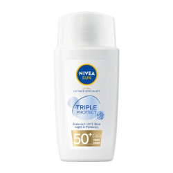 Nivea Sun UV Face Specialist Triple Protect Fluid SPF50 Αντηλιακό Γαλάκτωμα Προσώπου Τριπλής Δράσης Έναντι σε UV, Blue Light & Ρήπανση 40ml