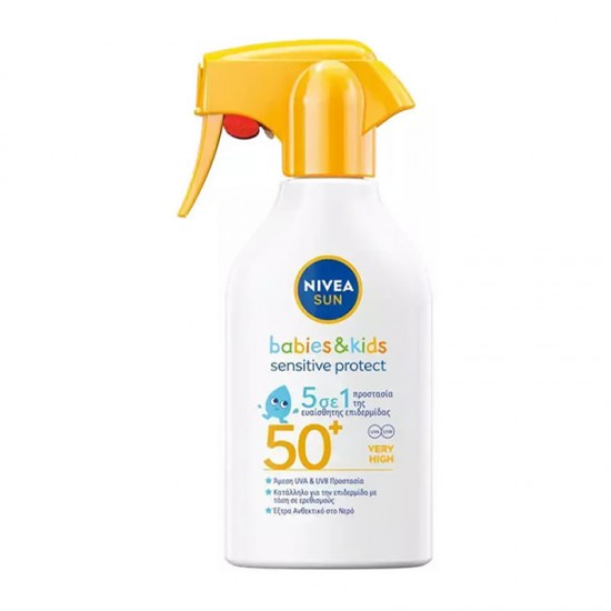 Nivea Sun Babies & Kids Sensitive Protect Trigger Spray SPF50 Βρεφικό & Παιδικό Αντηλιακό 270ml
