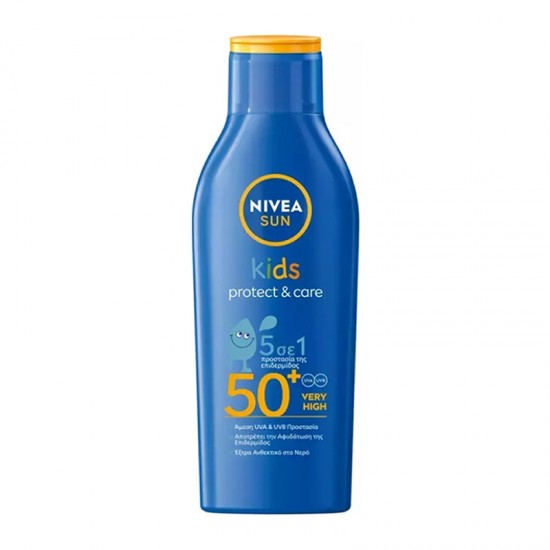 Nivea Sun Kids Protect & Care Lotion SPF50 Παιδικό Αντηλιακό Γαλάκτωμα 5σε1 για Πρόσωπο & Σώμα 200ml
