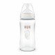 NUK First Choice Γυάλινο Μπιμπερό κατά των Κολικών με Θηλή Σιλικόνης Μεσαίας Ροής 3m+ Λευκό 240ml