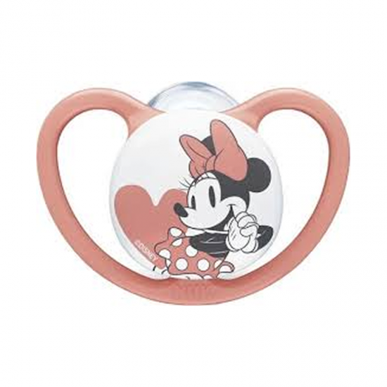 NUK Πιπίλα Σιλικόνης Space 18-36 μηνών Baby Disney Minnie με Θήκη 1 Τεμάχιο