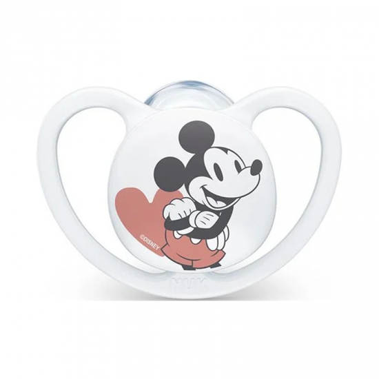NUK Πιπίλα Σιλικόνης Space 18-36 μηνών Baby Disney Mickey (2) με Θήκη 1 Τεμάχιο
