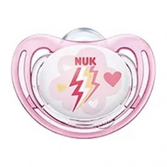 NUK Πιπίλα Σιλικόνης Freestyle Ροζ Κεραυνός 18-36 μηνών με Θήκη 1 Τεμάχιο