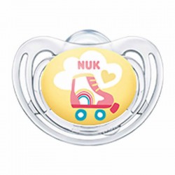 NUK Πιπίλα Σιλικόνης Freestyle Ροζ-Κίτρινο Ρόλερ 18-36 μηνών με Θήκη 1 Τεμάχιο
