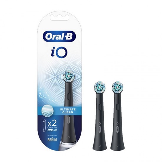 Oral-B iO Ανταλλακτικές Κεφαλές Μαύρες για Ηλεκτρική Οδοντόβουρτσα 2 Τεμάχια