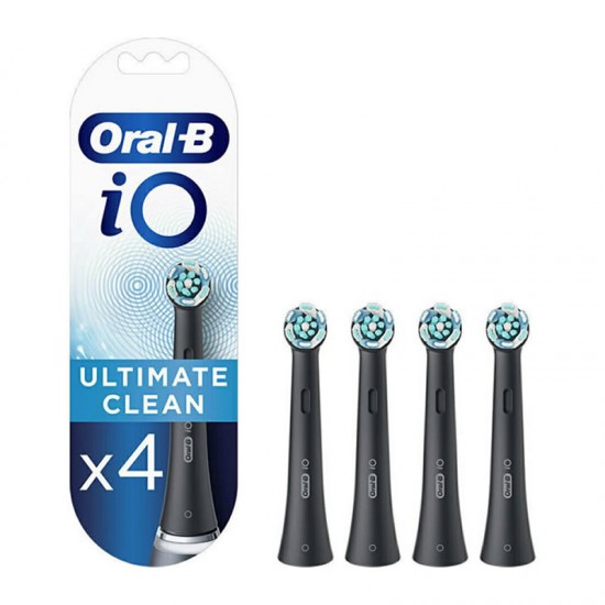 Oral-B iO Ultimate Clean Black Ανταλλακτικές Κεφαλές Μαύρες για Ηλεκτρική Οδοντόβουρτσα 4 Τεμάχια