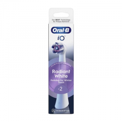 Oral-B iO Radiant White Ανταλλακτικές Κεφαλές Λευκές για Ηλεκτρική Οδοντόβουρτσα 2 Τεμάχια