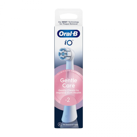 Oral-B iO Gentle Care Ανταλλακτικές Κεφαλές Λευκές για Ηλεκτρική Οδοντόβουρτσα 2 Τεμάχια
