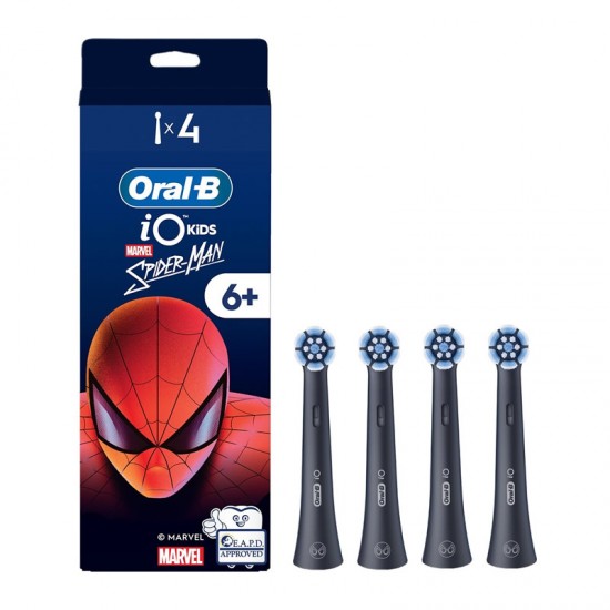 Oral-B iO Kids Spider-Man Ανταλλακτικές Κεφαλές για Παιδική Ηλεκτρική Οδοντόβουρτσα 4 Τεμάχια