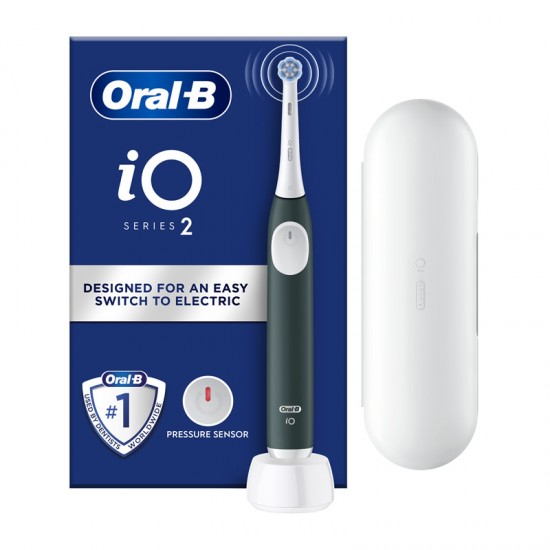 Oral-B iO Series 2  Green Ηλεκτρική Οδοντόβουρτσα Πράσινη με Θήκη Ταξιδίου Λευκή