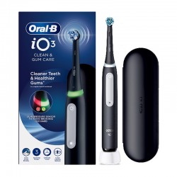 Oral-B iO Series 3 Magnetic Black Ηλεκτρική Οδοντόβουρτσα Μαύρη με Μαύρη Κεφαλή & Θήκη Ταξιδίου
