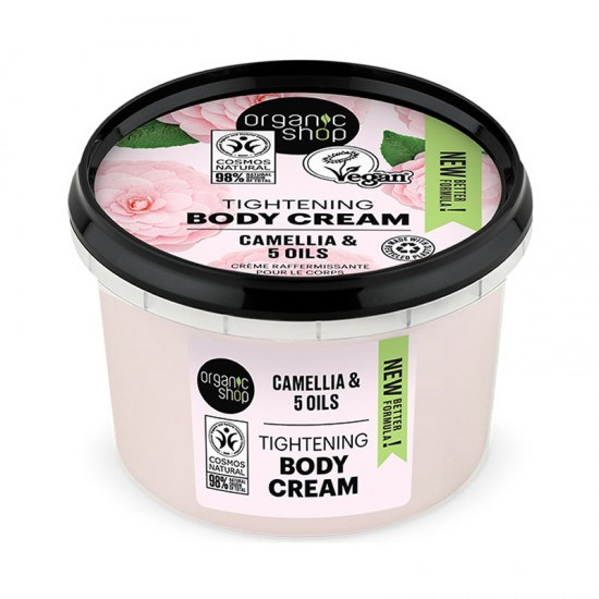Organic Shop Body Cream Tightening Camellia & 5 Oils Κρέμα Σώματος με Βιολογική Καμέλια & 5 Έλαια 250ml