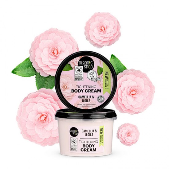 Organic Shop Body Cream Tightening Camellia & 5 Oils Κρέμα Σώματος με Βιολογική Καμέλια & 5 Έλαια 250ml
