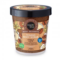 Organic Shop Body Desserts Body Scrub Vanilla Latte Τονωτικό Απολεπιστικό Σώματος με Καστανή Ζάχαρη, Βούτυρο Καριτέ & Έλαιο Καρύδας 450ml