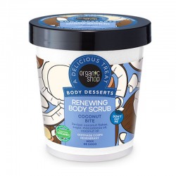 Organic Shop Body Desserts Body Scrub Coconut Bite Απολεπιστικό Σώματος Ανανέωσης με Έλαιο Καρύδας & Macadamia 450ml