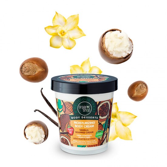Organic Shop Body Desserts Body Cream Vanilla Whipped Cream Ενυδατική Κρέμα Σώματος Βανίλια Σαντιγύ 450ml
