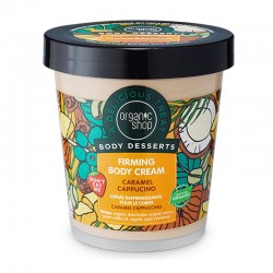 Organic Shop Body Desserts Body Cream Caramel Cappuccino Συσφικτική Κρέμα Σώματος με Καφέ, Κακάο & Βούτυρο Καριτέ 450ml