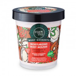 Organic Shop Body Desserts Body Mousse Strawberry & Chocolate Ενυδατική Κρέμα-Mους Σώματος με Φράουλα & Σοκολάτα 450ml 