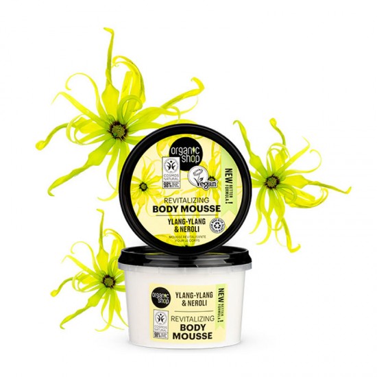Organic Shop Body Mousse Ylang-Ylang & Neroli Αναζωογονητική Κρέμα-Μους Σώματος με Υλάνγκ-Υλάνγκ & Νερολί 250ml