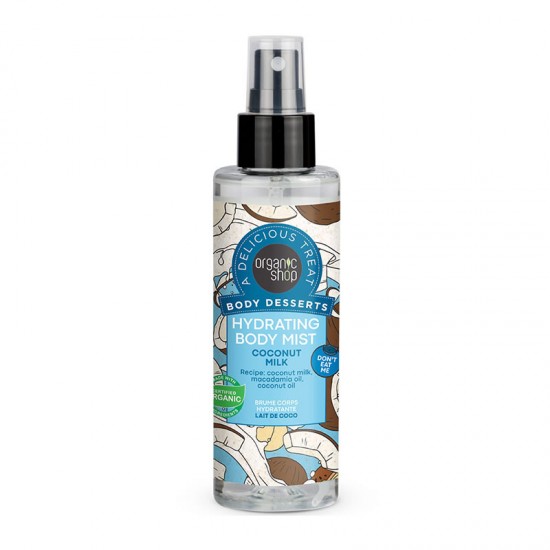 Organic Shop Body Desserts Body Mist Hydrating Coconut Milk Ενυδατικό Εκνέφωμα Σώματος με Γάλα Καρύδας & Μακαντάμια 200ml