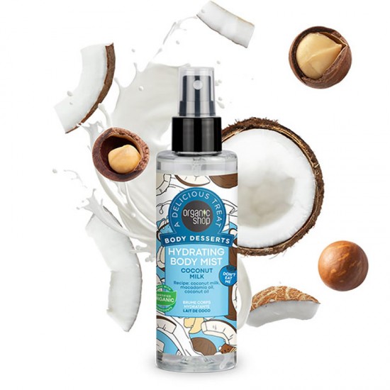 Organic Shop Body Desserts Body Mist Hydrating Coconut Milk Ενυδατικό Εκνέφωμα Σώματος με Γάλα Καρύδας & Μακαντάμια 200ml