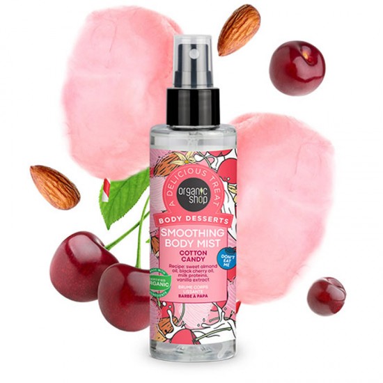 Organic Shop Body Desserts Body Mist Smoothing Cotton Candy Καταπραϋντικό Εκνέφωμα Σώματος με Γλυκό Αμύγδαλο και Βανίλια 200ml